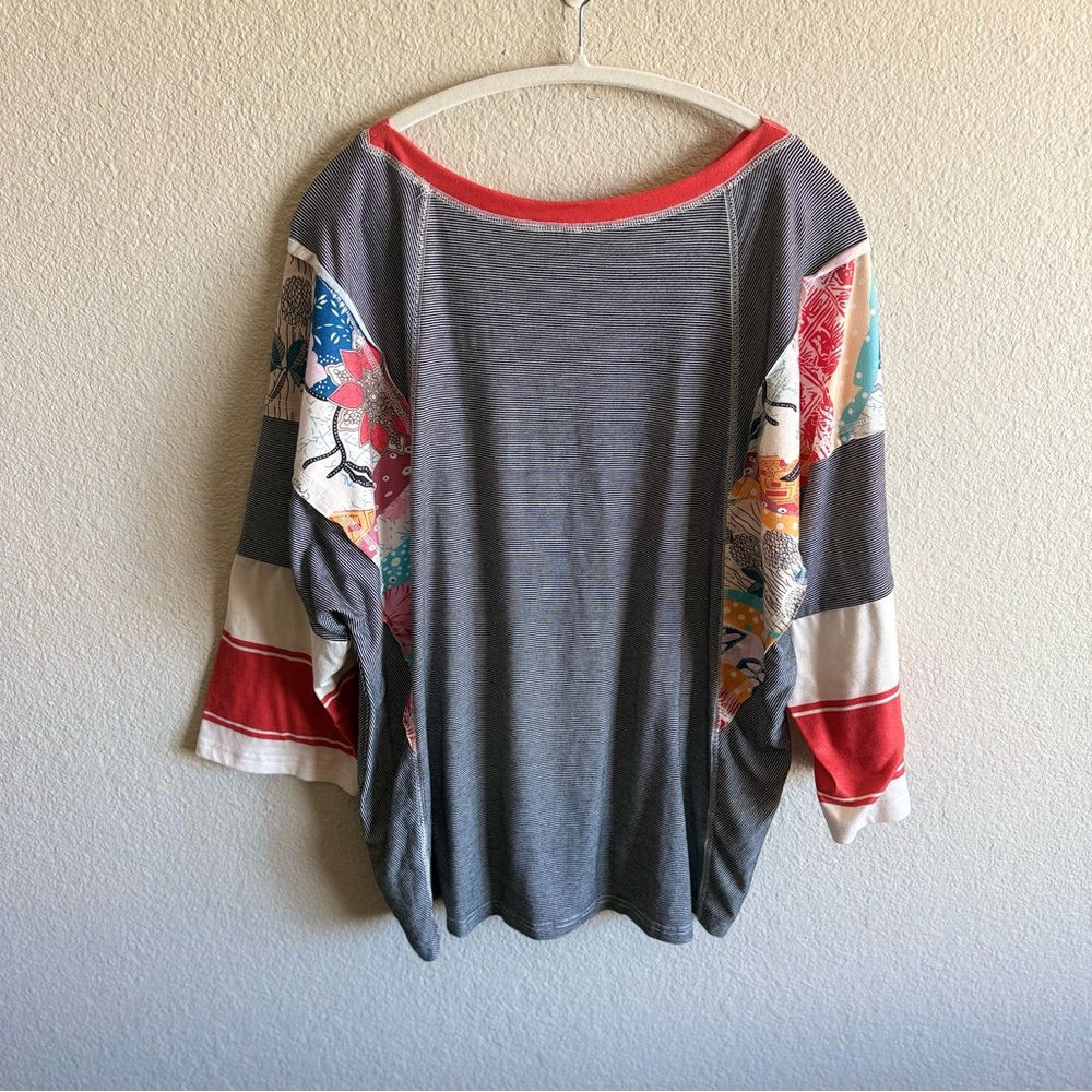 Patchwork Oversized Long Sleeve Top Boho Bohemian… - image 8